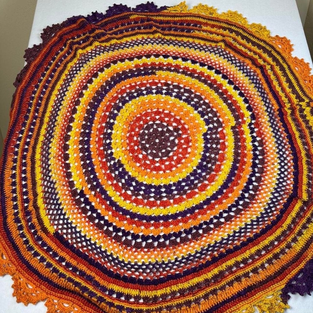 Handmade crochet mandala blanket
